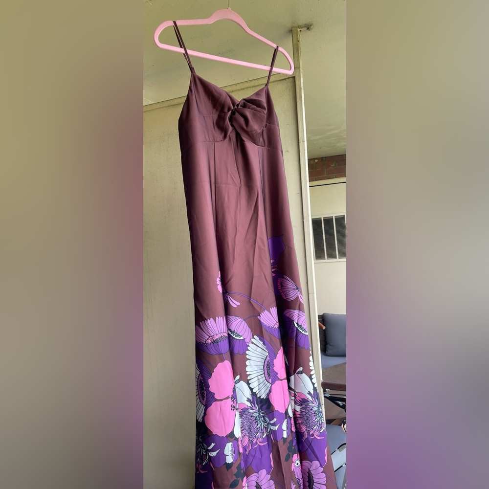 Express Satin Floral Twist Front Maxi
Dress